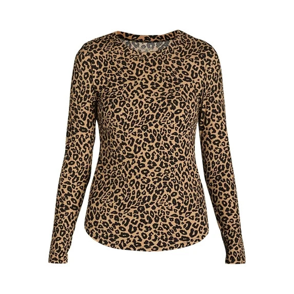 No Boundaries Ribbed Crewneck Tee with Long Sleeves, 1 or 2-Pack, Women's | Walmart (US)