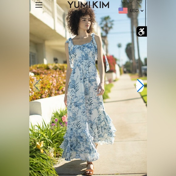 NWT Yumi Kim Trisha Dress in Lunar Garden Cyan - XS | Poshmark