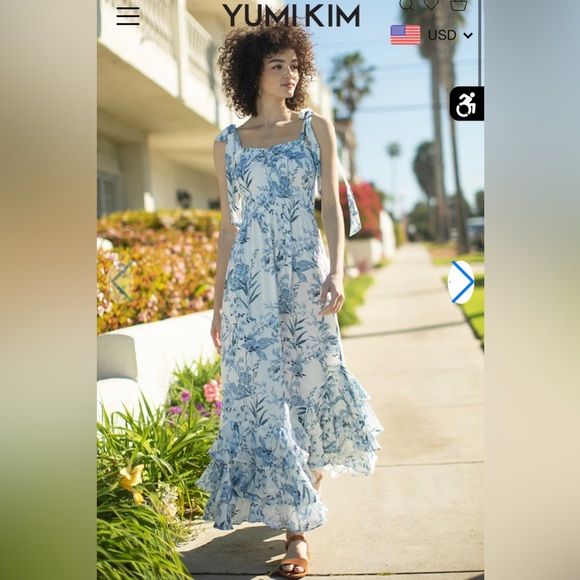 NWT Yumi Kim Trisha Dress in Lunar Garden Cyan - XS | Poshmark