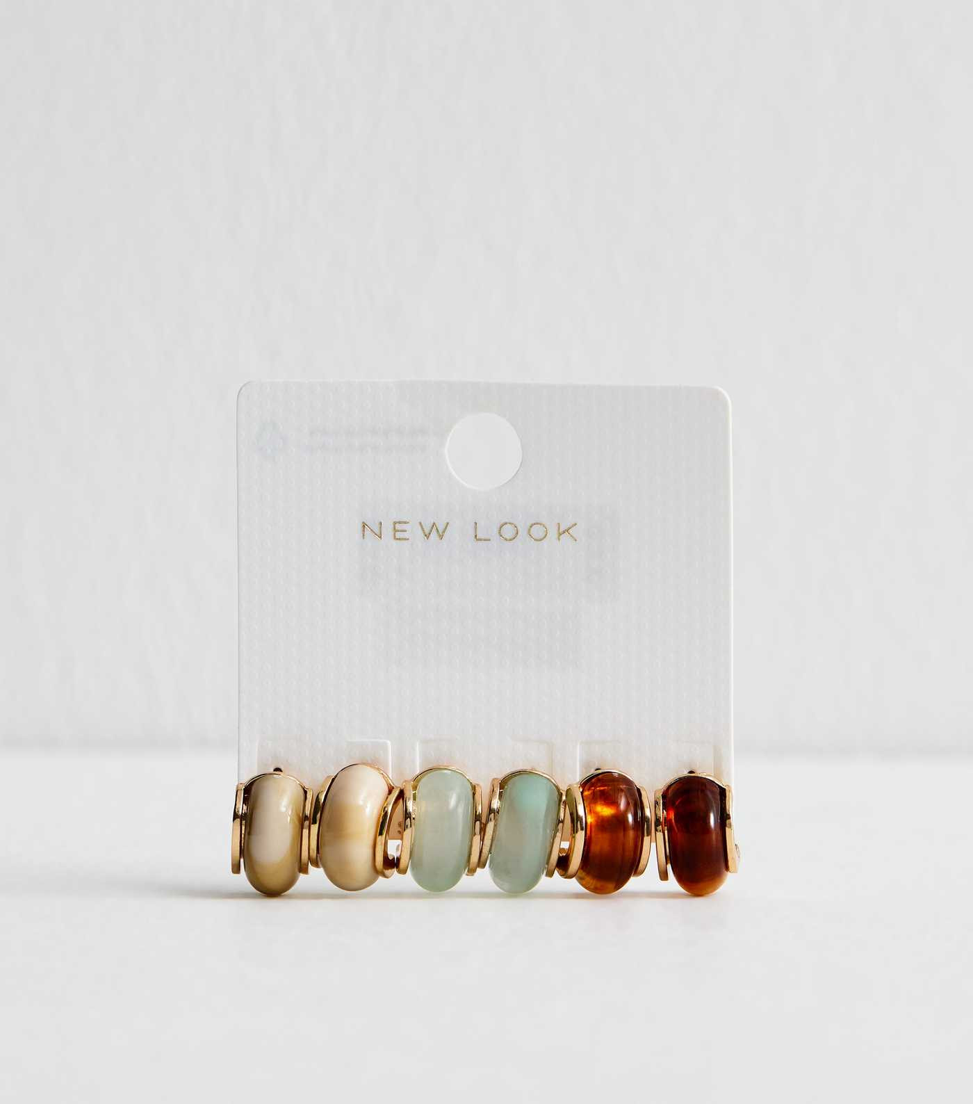 Pack of 3 Gold Tone Chunky Resin Hoop Earrings | New Look | New Look (UK)