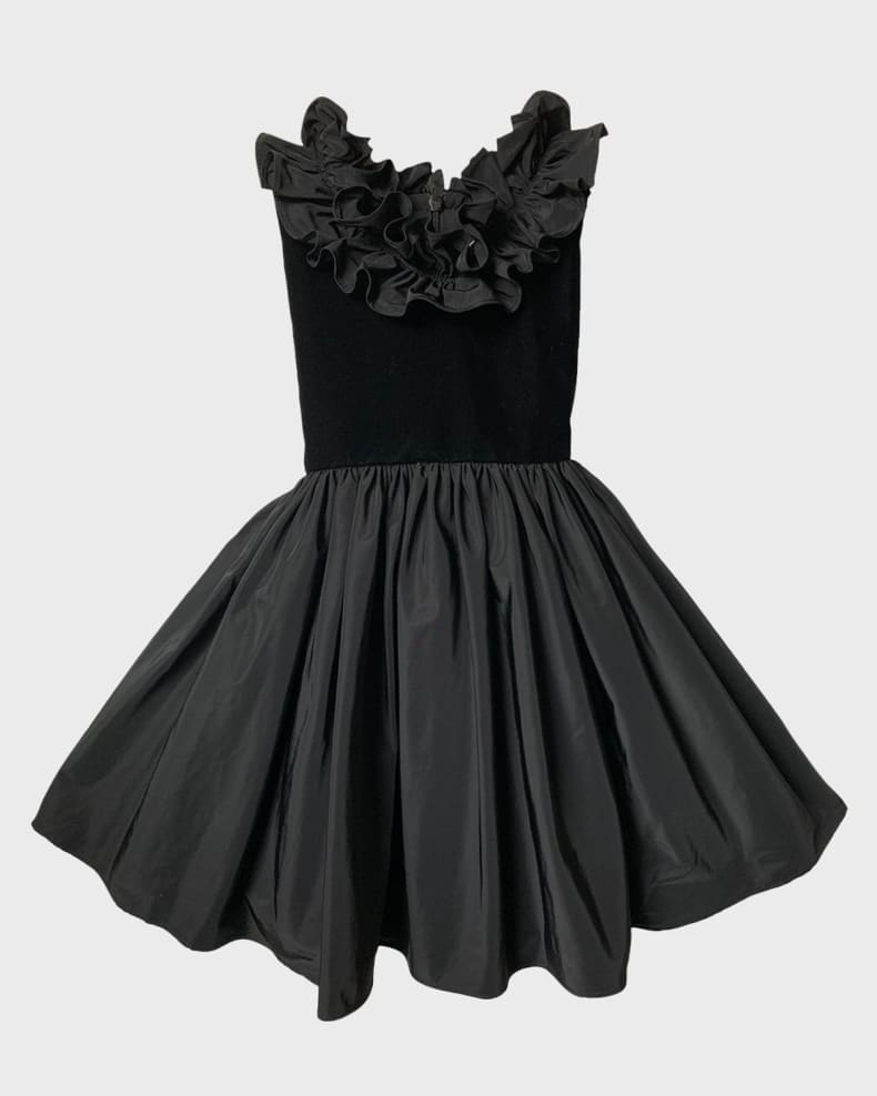 Black Ruffle Dress | Neiman Marcus