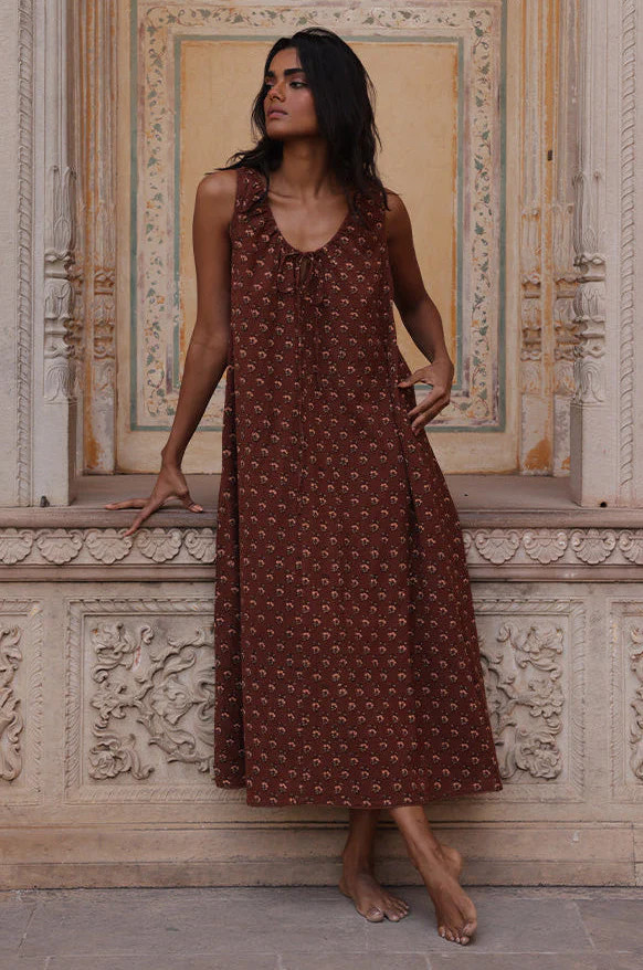 Sundress Midi ~ Almond | Daughters of India
