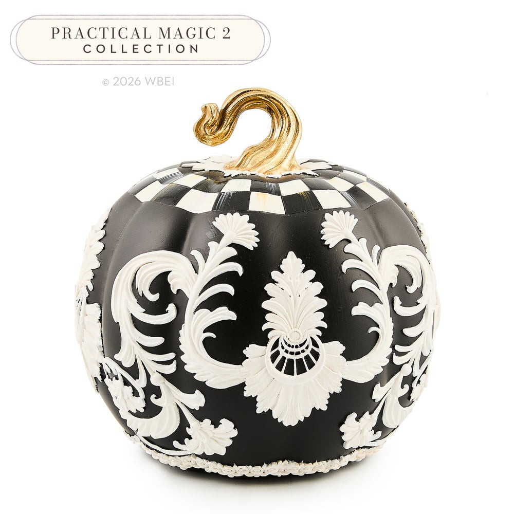 Courtly Check Black Cameo Pumpkin | MacKenzie-Childs
