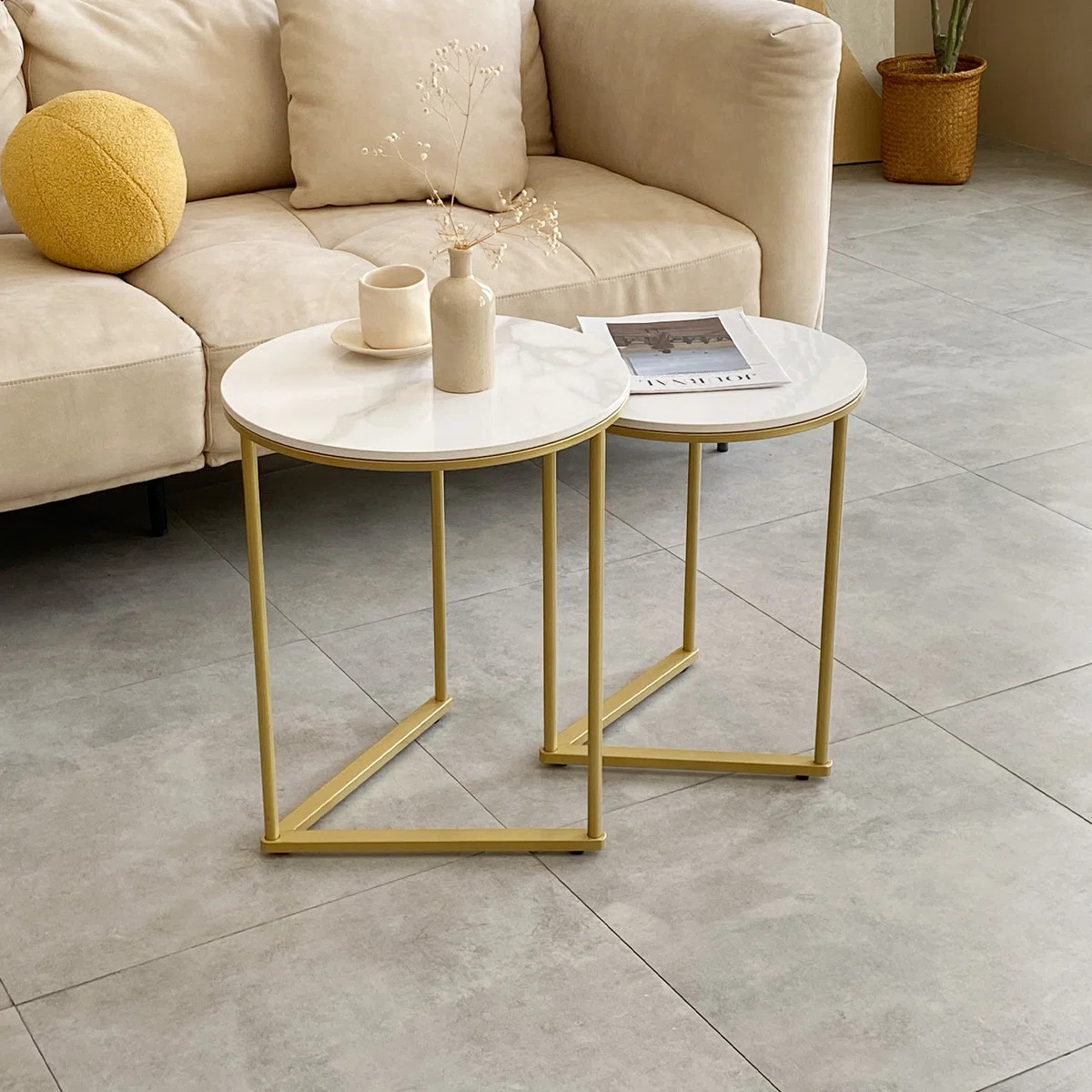 Phalla Stone Tray Top Nesting Tables | Wayfair North America