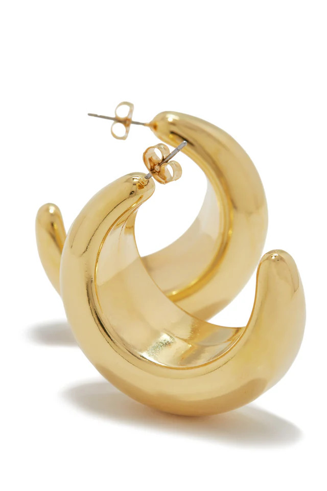 Miss Lola | Luna Gold Chunky Hoop Earring | MISS LOLA