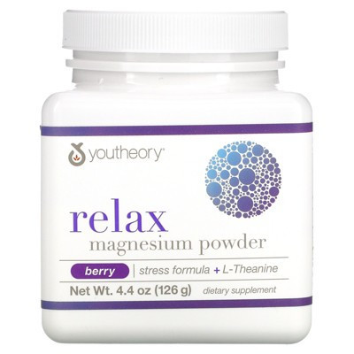 Youtheory Relax, Magnesium Powder, Berry, 4.4 oz (126 g) | Target