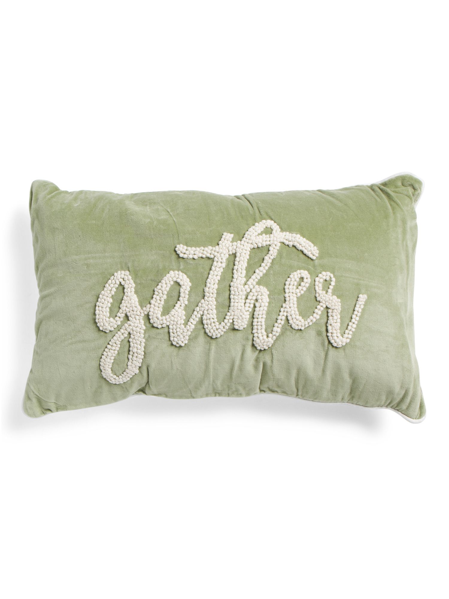 14x24 Velvet Embroidered Gather Pillow | Marshalls