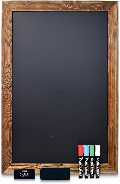 Better Office Products Magnetic Wall Chalkboard Sign, X Large Size 20" x 30", Rustic Wood Frame, ... | Amazon (US)
