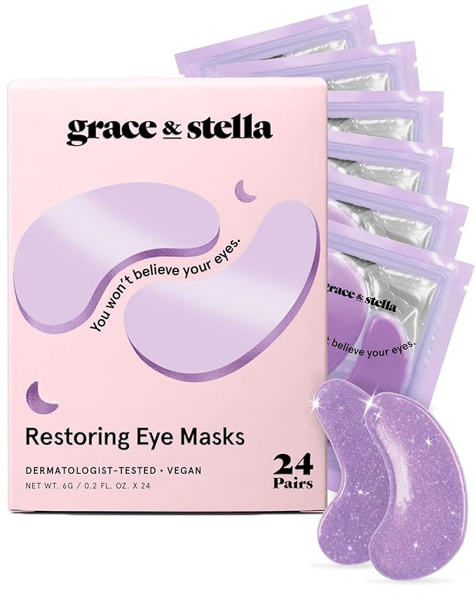 grace & stella Retinol Under Eye Patches for Puffy Eyes and Dark Circles - Restoring Gel Under Ey... | Amazon (US)