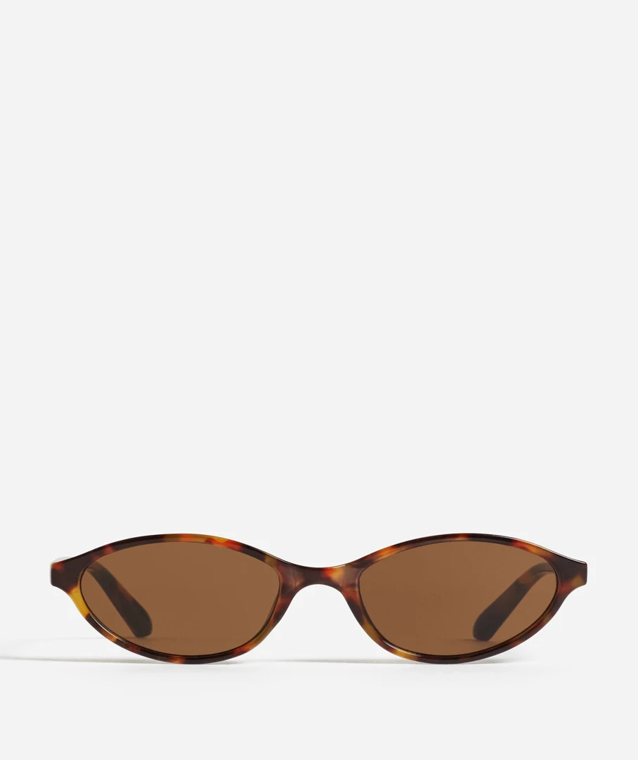 REI SLIM OVAL SUNGLASSES - TORT | Sportsgirl