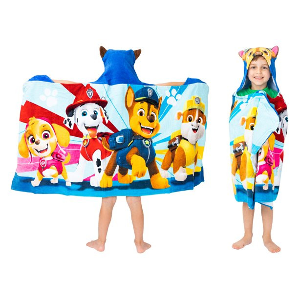PAW Patrol Kids Bath and Beach Hooded Towel Wrap, 100% Cotton | Walmart (US)