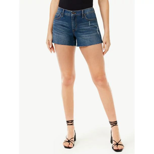Sofia Jeans by Sofia Vergara Women's Chi High Rise Destructed Shortie Shorts with Frayed Hem - Wa... | Walmart (US)