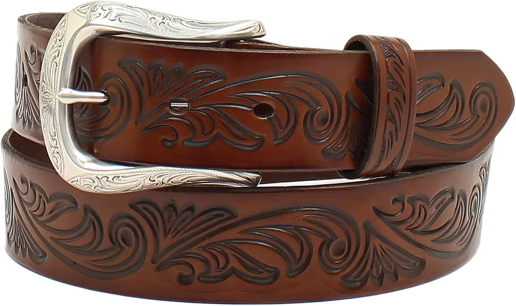 ARIAT Ladies Belt with Floral Embossing, Interchangeable Buckle | Amazon (US)