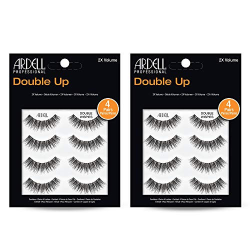 Ardell Double Up Wispies False Eyelashes - Double-Layered for Extra Volume & Dramatic Look, Natural Strip Wispy Lashes, 2 Pack | Amazon (US)
