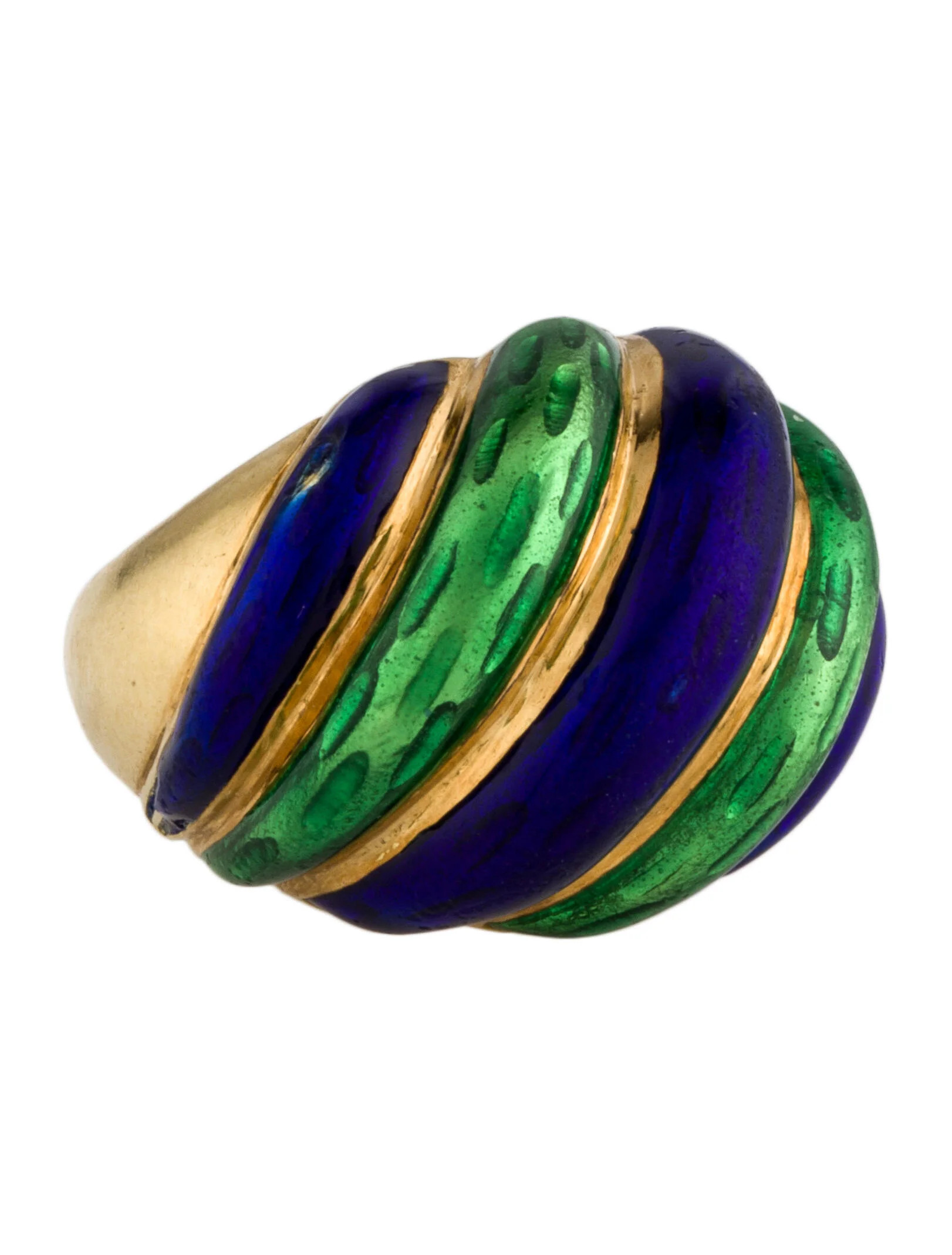 18K Enamel Dome Ring | The RealReal