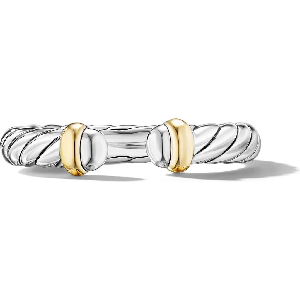 David Yurman Petite Cable Ring in Sterling Silver with 14K Yellow Gold in Sterling Silver/Gold at Nordstrom, Size 6 | Nordstrom