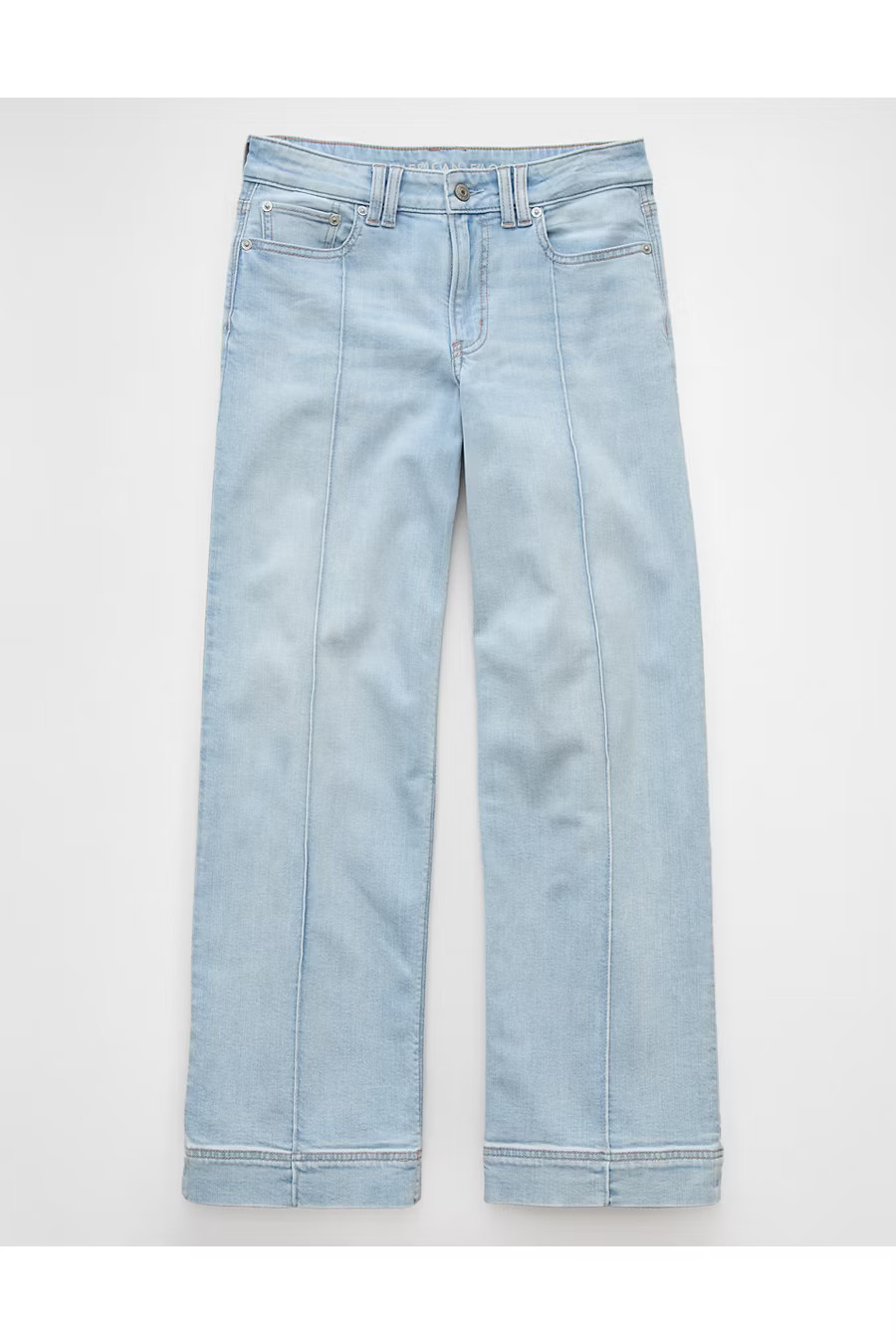 AE Dreamy Drape Stretch Low-Rise Baggy Wide-Leg Jean Women's Light Wash 20 Regular | American Eagle Outfitters (US & CA)