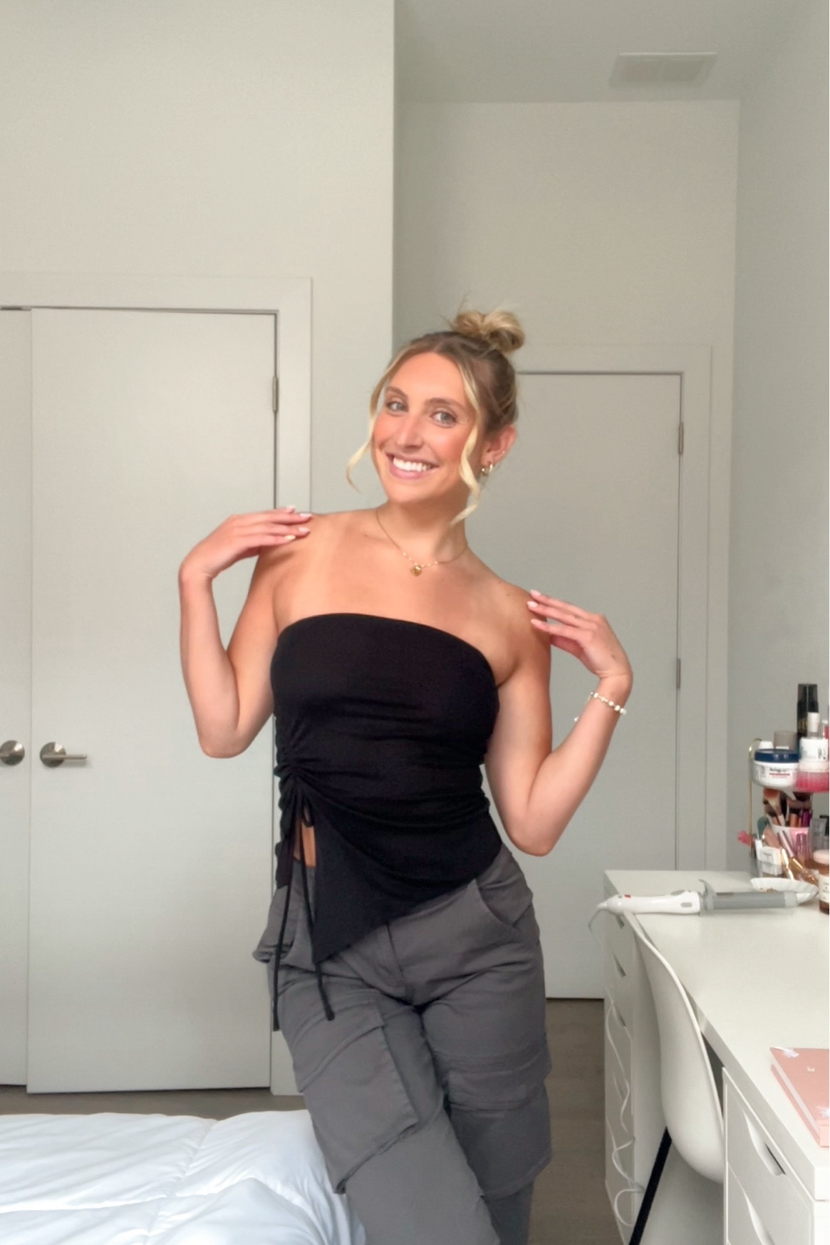 Going out tops that aren’t cropped are so hard to find but this one goes hard!! Paired with cargos too like 🤩

#LTKSeasonal #LTKfindsunder50 #LTKU