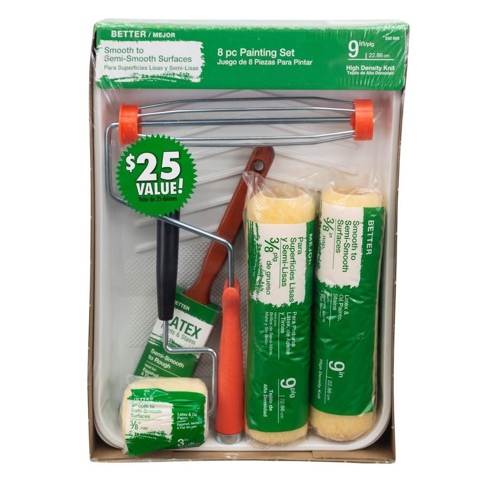 8-Piece High-Density Polyester Knit Paint Tray Kit | The Home Depot
