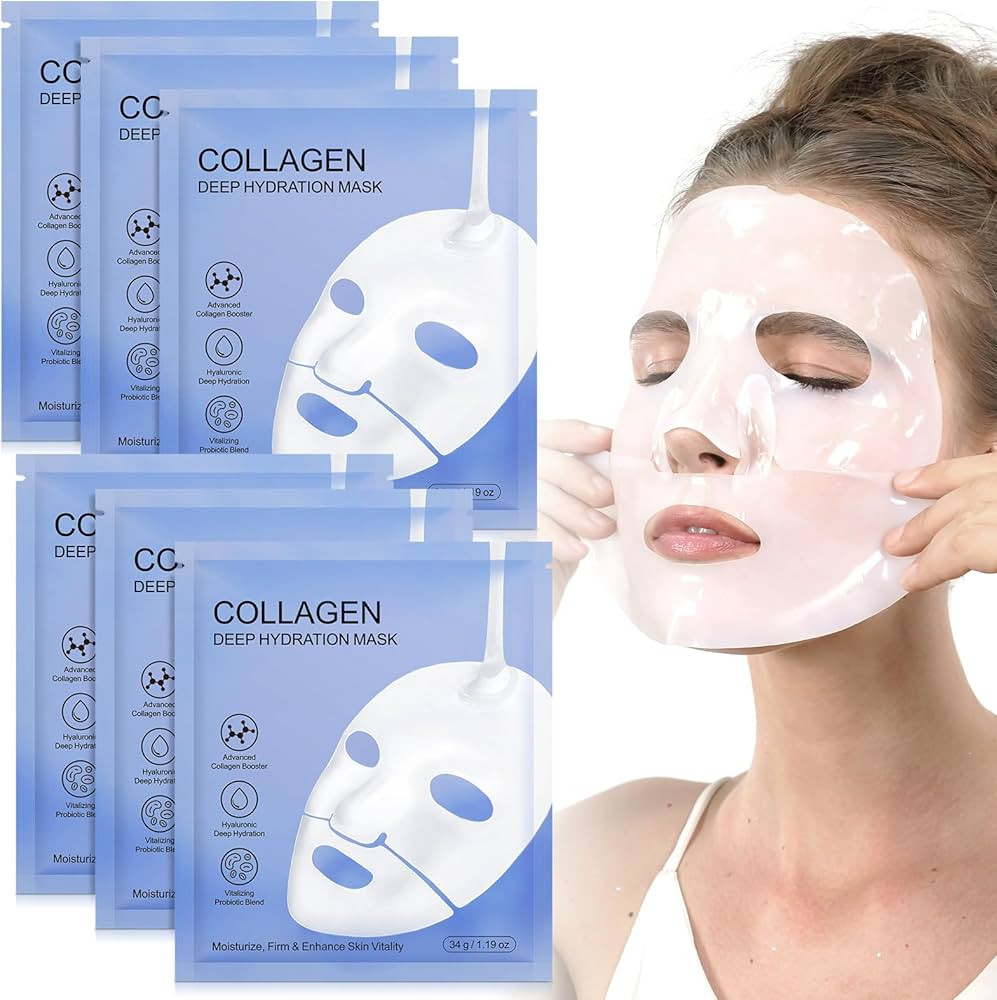 Collagen Face Mask, Bio-Collagen Deep Hydrating Overnight Mask with Hyaluronic Acid, Anti Wrinkle... | Amazon (US)