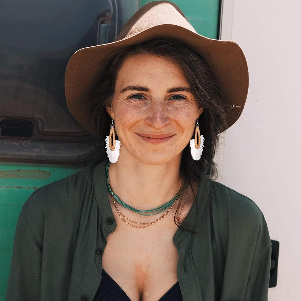 Statement Raffia Tassel Earrings Boho Summer Beach Earrings Lightweight Straw Wicker Dangle Drop ... | Amazon (US)