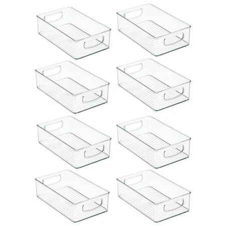 mDesign Plastic Kitchen Food Storage Organizer Bin 8 Pack - Clear | Walmart (US)