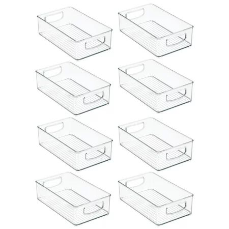 mDesign Plastic Kitchen Food Storage Organizer Bin 8 Pack - Clear | Walmart (US)