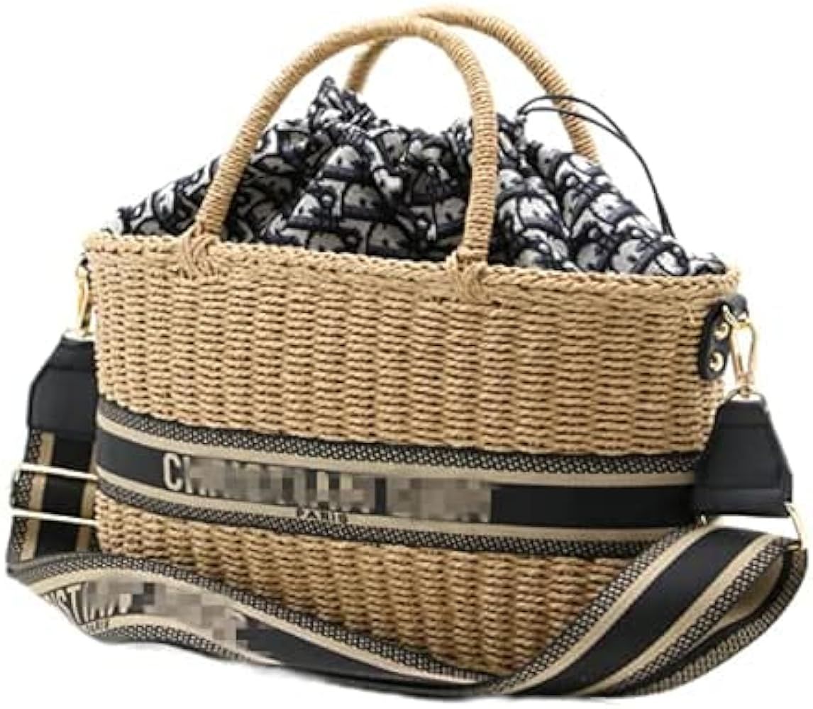 Hand-Woven Straw Handbag Bag Top Handle Satchel Handbags Handmade Large Straw Tote Bag Summer Beach  | Amazon (US)