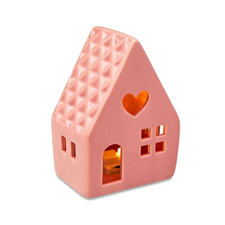 Valentine's Day Pink LED Ceramic House, 4.53 in, Way To Celebrate - Walmart.com | Walmart (US)