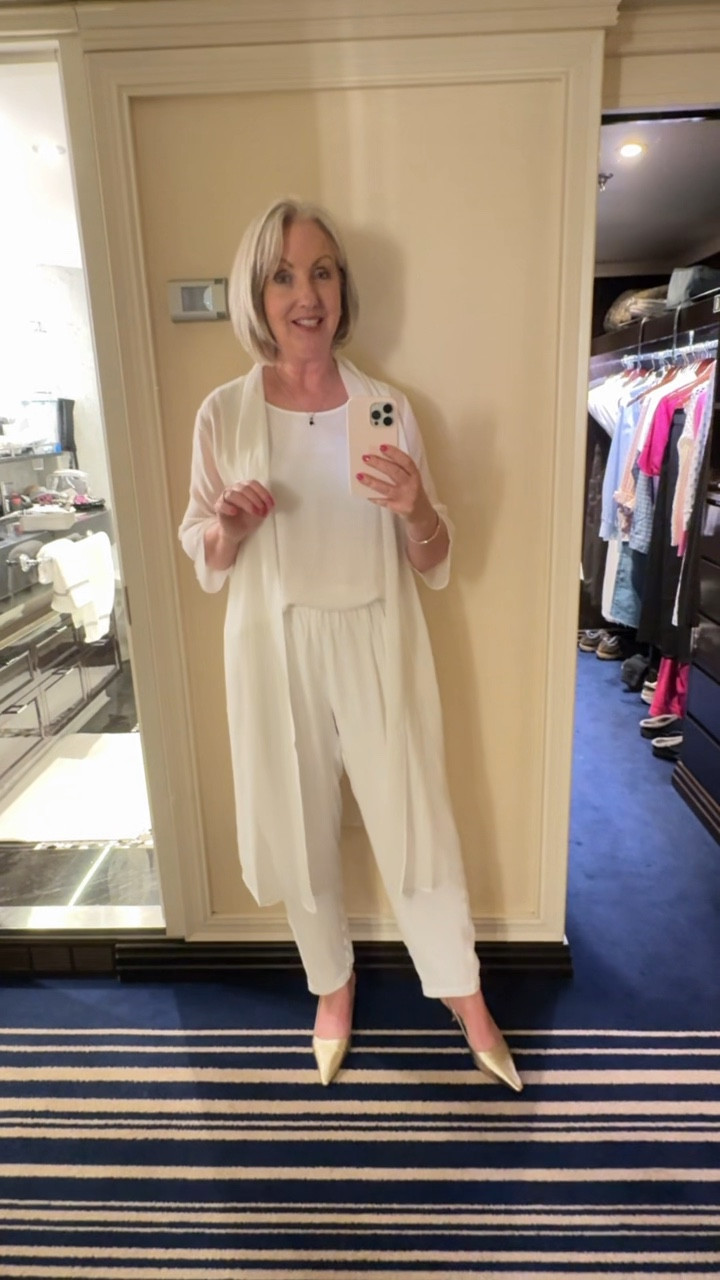 This all silk collection from Eileen Fisher was perfect to wear to our first fine dining restaurant on the ship.✨ 

#LTKMidsize #LTKStyleTip #LTKTravel