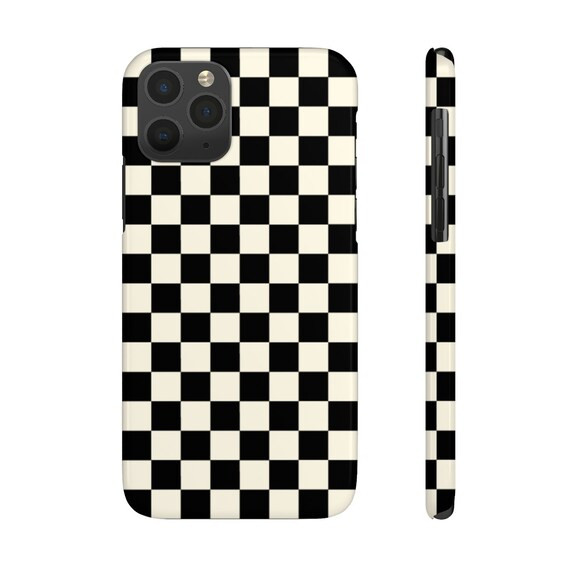 Black and Beige Checkered Snap Case - Etsy | Etsy (US)