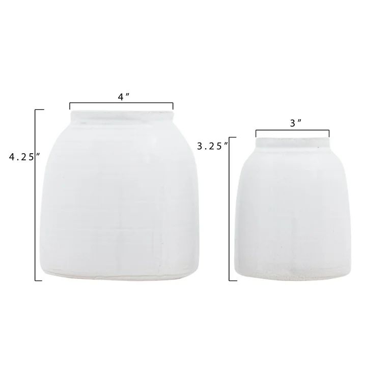 Creative Co-Op White Terracotta Vases (Set of Sizes) | Walmart (US)