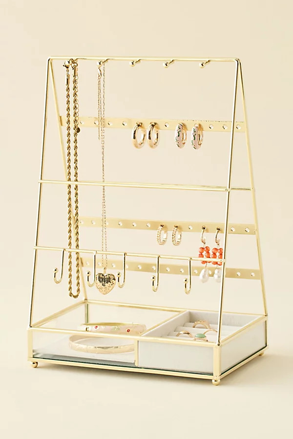 Geometric Jewelry Storage Stand in Gold at Urban Outfitters | Urban Outfitters (US and RoW)
