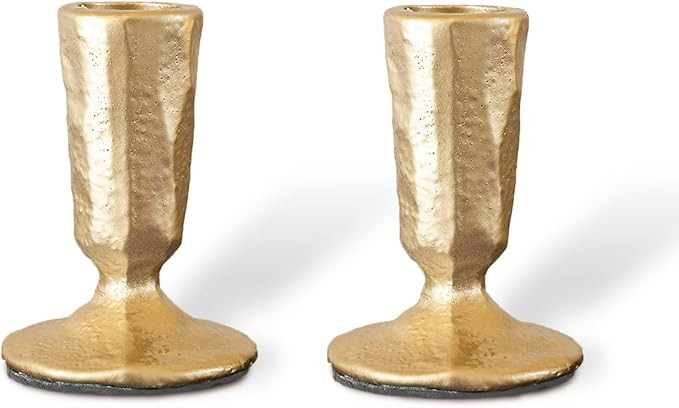 Candle Sticks Holder Decor, Set of 2 Vintage Gold Candle Holders, Modern Decorative Tapered Candl... | Amazon (US)