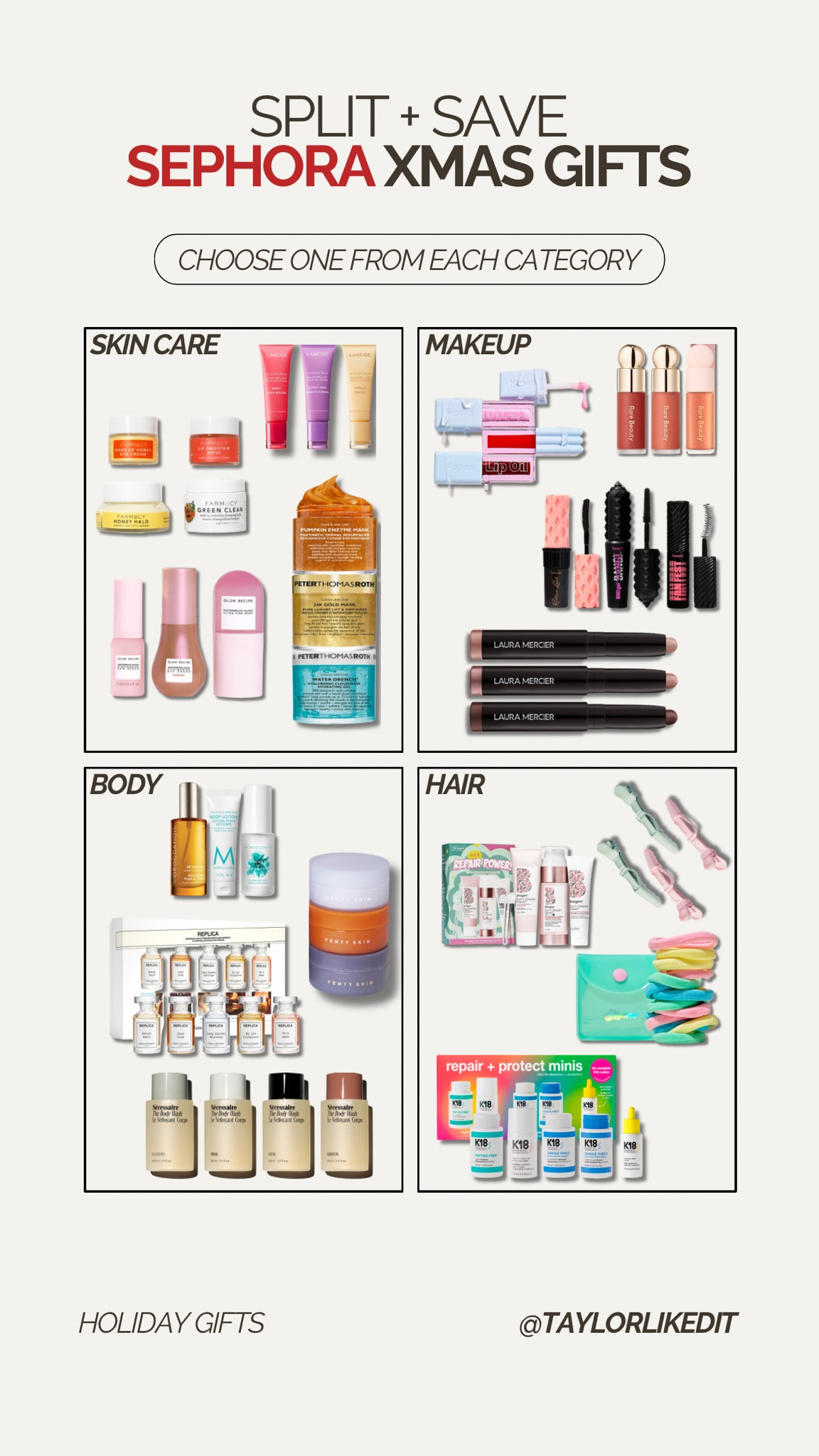 ✨Split & Save: Sephora Xmas Gifts 🎁
Grab these holiday sets to save big and spread the love! Perfect for dividing into stocking stuffers, pairing with other gifts, or keeping a little treat for yourself 😉. Shop skincare, makeup, body, and hair goodies for everyone on your list (and maybe a few for you).

Tap to shop these holiday must-haves on LTK! #holidaygifting #sephorasale #beautygifts