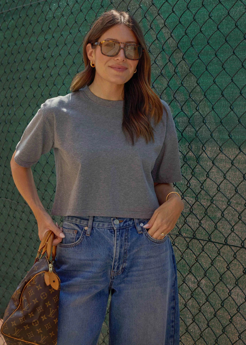THE CROPPED BOXY TEE - GREY | WAT The Brand