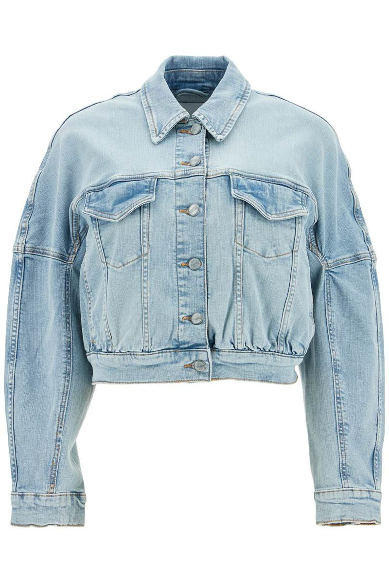 Stretch Denim Bomber Jacket In 8 | Baltini