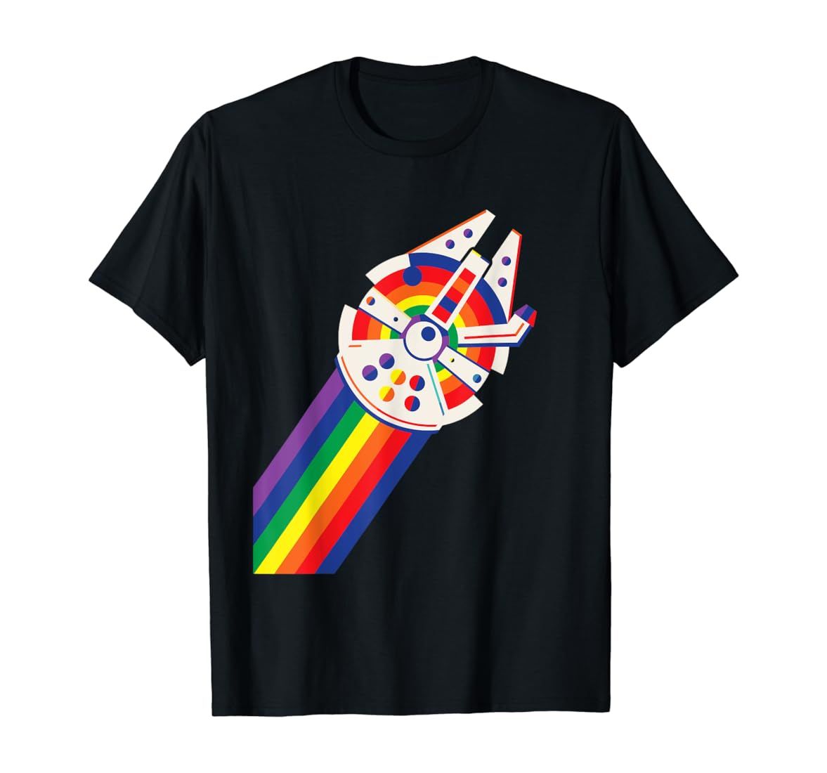 Star Wars Rainbow Millennium Falcon T-Shirt | Amazon (US)