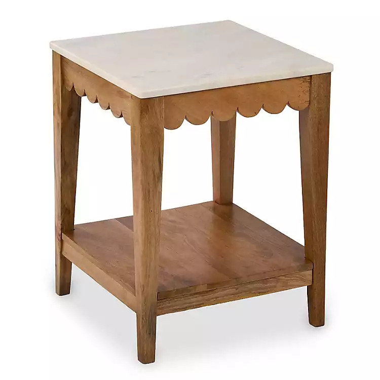 Marble and Wood Ayla Accent Table | Kirklands