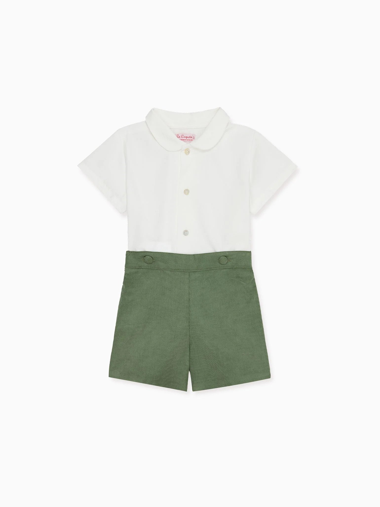 Green Espiga Baby Boy Set | La Coqueta (US)