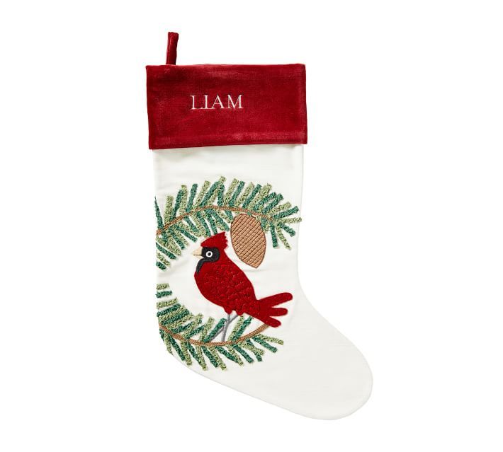 Holiday Icons Crewel Personalized Stockings | Pottery Barn (US)