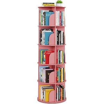 SpaceAid 5 Tier Rotating Bookshelf Tower, Spinning Bookcase Lazy Susan, Revolving 360 Book Shelf ... | Amazon (US)