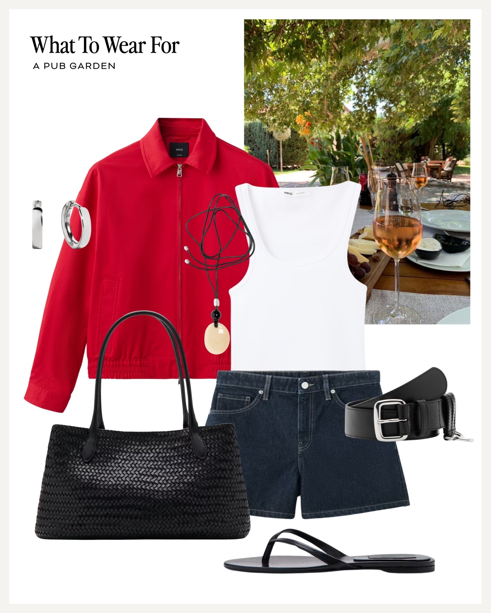 A pub garden 🍷 

Mango outfit, casual spring summer style, denim shorts, red jacket

#LTKuk #LTKspring #LTKsummer