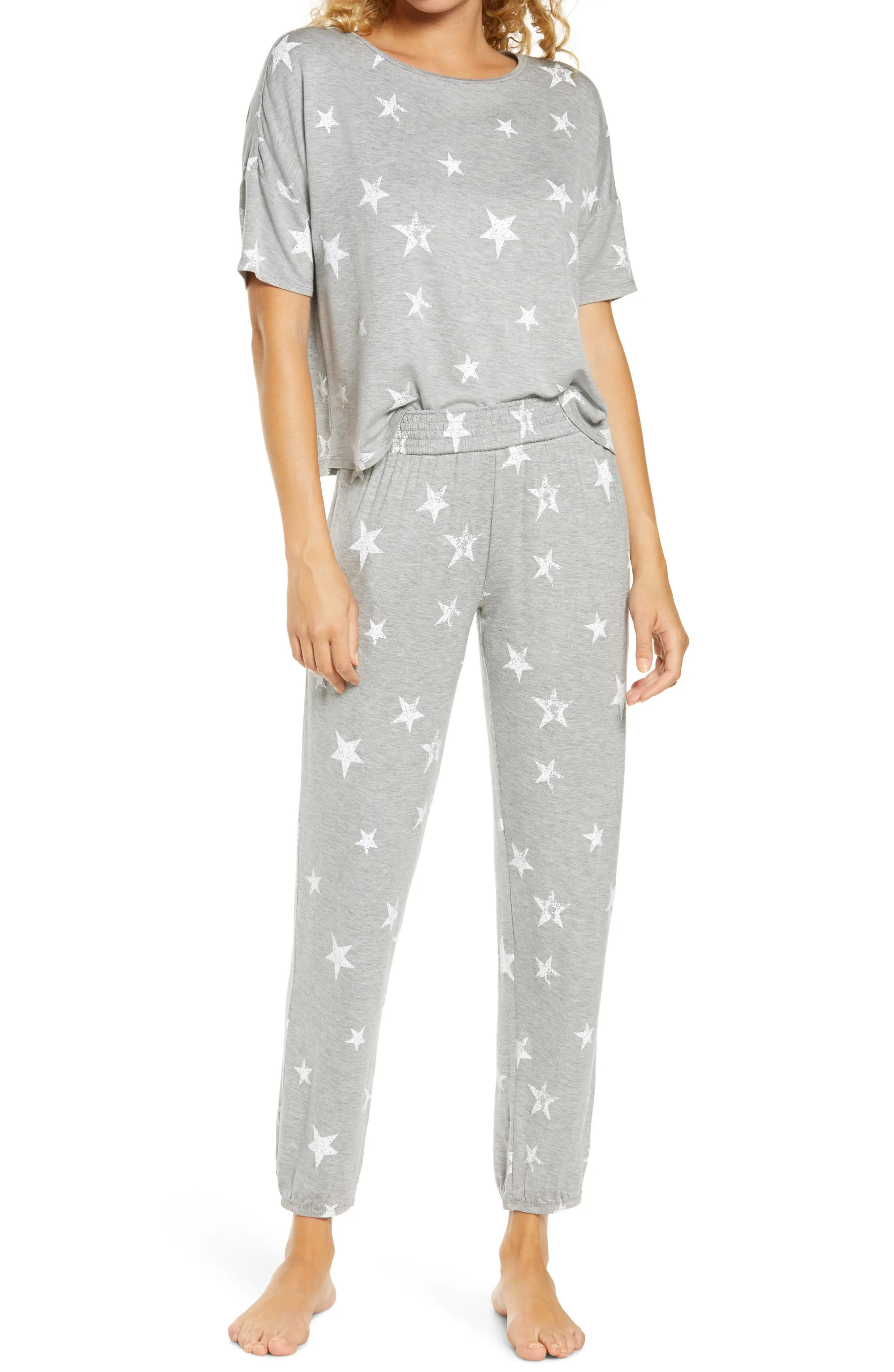 Honeydew Intimates Honeydew Sun Lover Lounge Set, Size Small in Heather Grey Stars at Nordstrom | Nordstrom