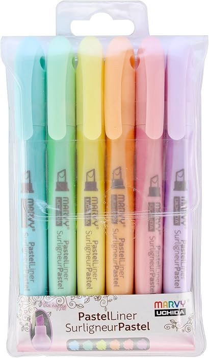 Marvy Uchida Pastel Liner Pen Set Art Supplies, Large Tip, Multiple Colors | Amazon (US)