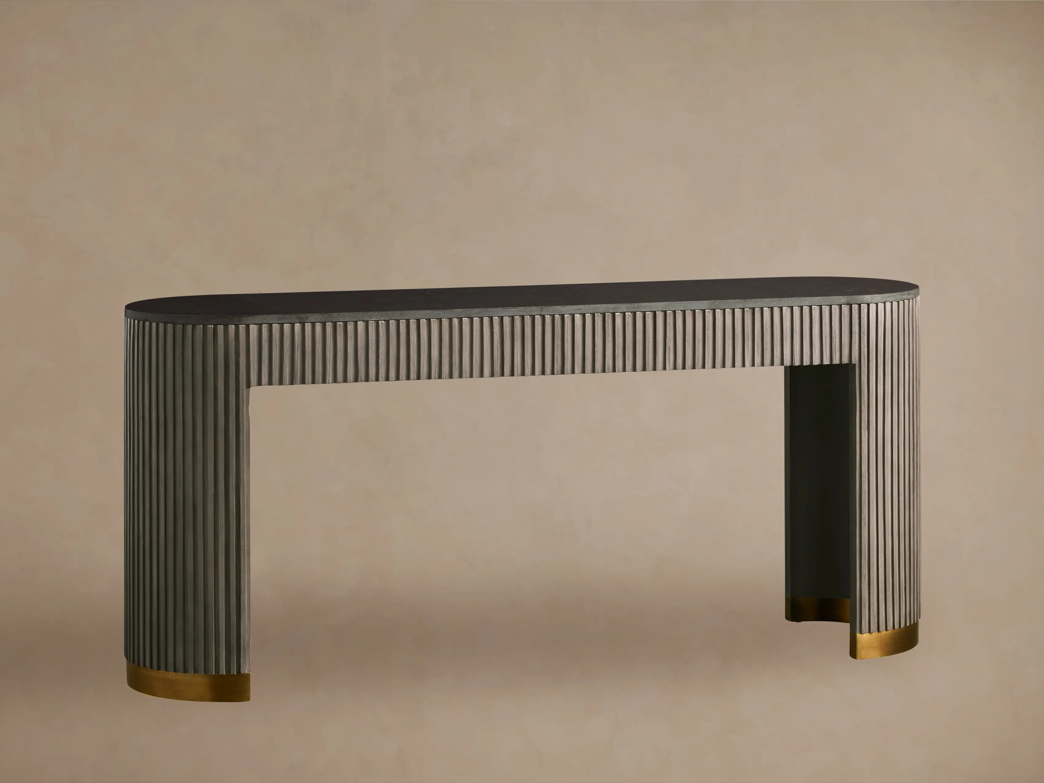 Finnley Console Table in Liath Smoke | Arhaus