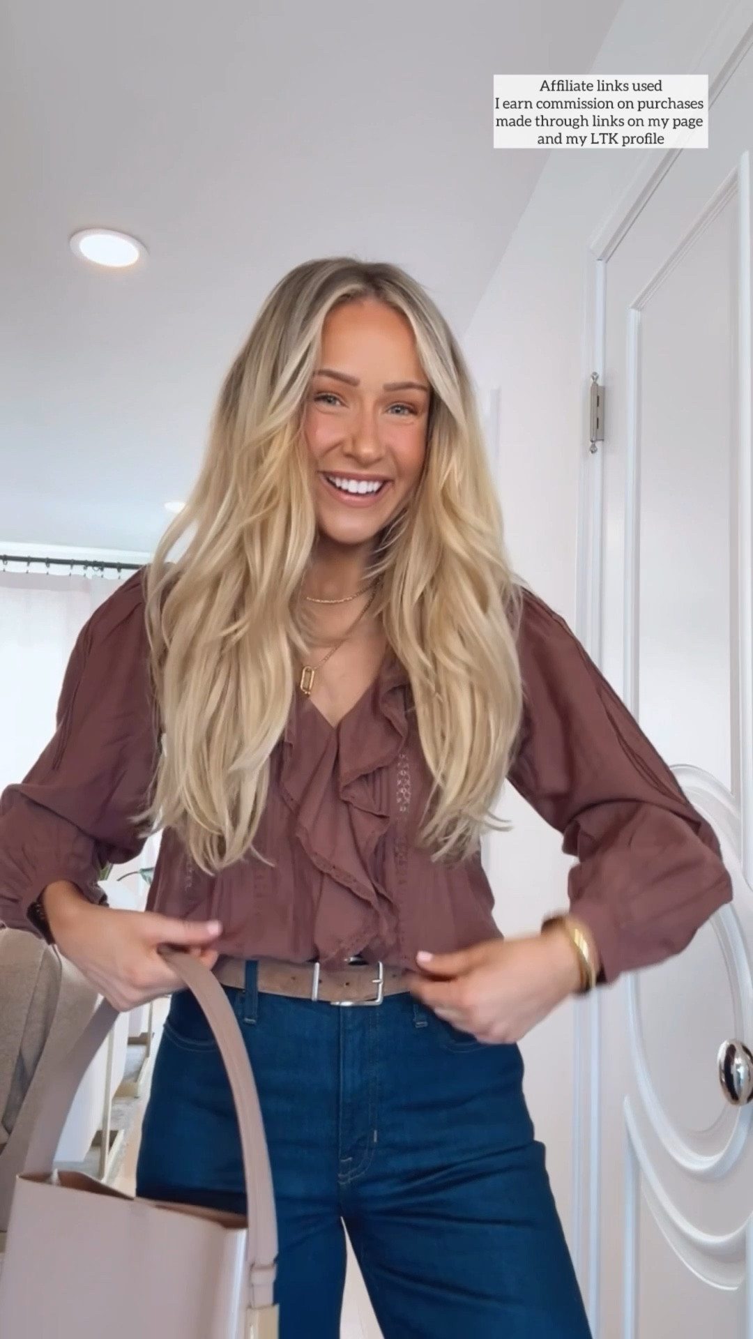 Everyday outfit spring 

Elevated style
Madewell ruffle shirt
J.Crew trouser jeans 