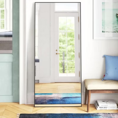 Max Large Oversized Black Floor Mirror,71" x  31.5" Large Wide Floor Mirror with Black Aluminum Alloy Frame-The Pop Home | Target