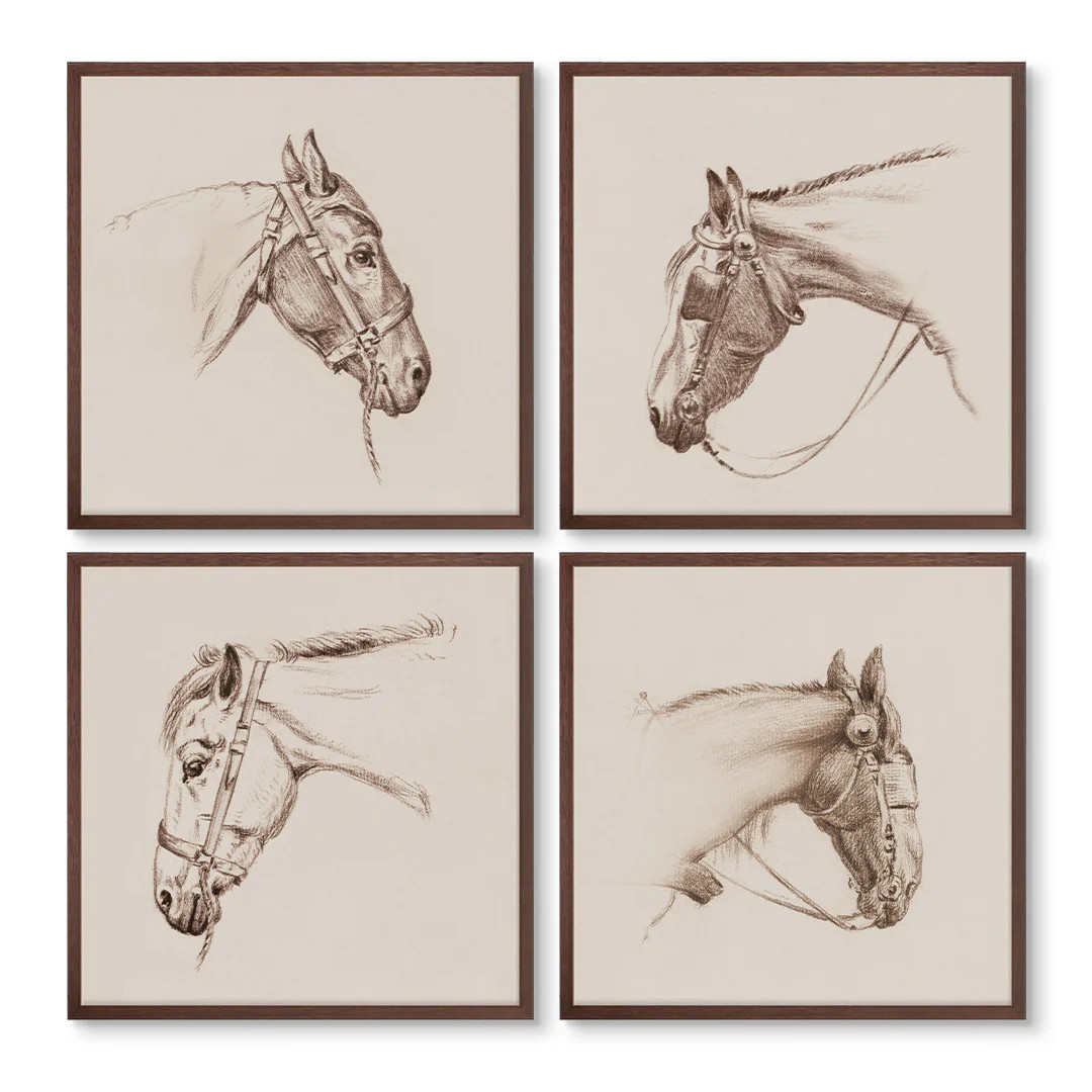 Tacked Up Set of 4 High Quality Art Prints | Urban Garden Prints