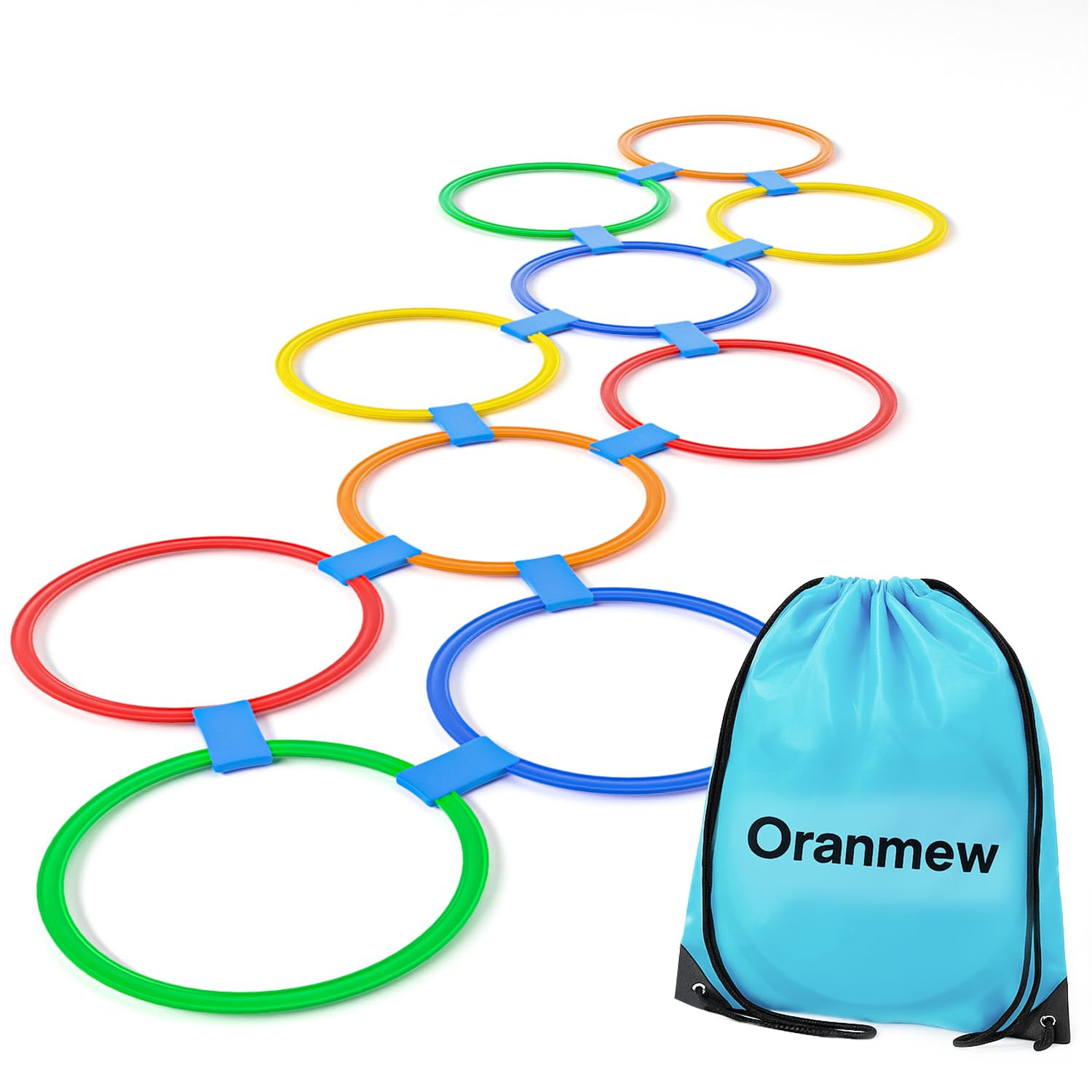 Hopscotch Rings, 1-Set – 10 Round Hoops (11-inch) + 15 Connectors, Agility Rings for Kids, Buil... | Amazon (US)